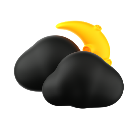Nuit claire avec un croissant de lune  3D Icon