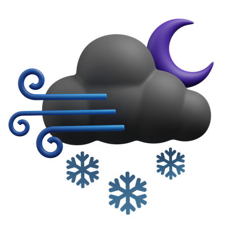 Nuit de neige venteuse  3D Icon