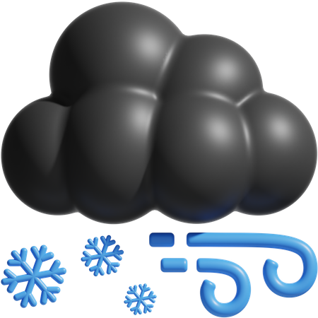 Nuit de tempête de neige  3D Icon