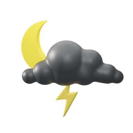 Nuit d'orage dispersée  3D Icon