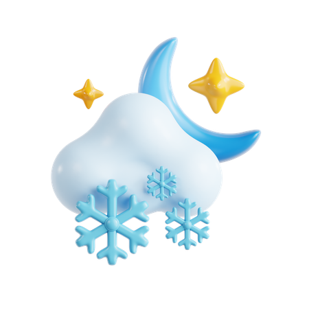 Nuage de neige la nuit  3D Icon