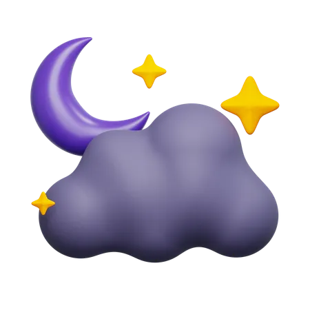 Nuit nuageuse  3D Icon