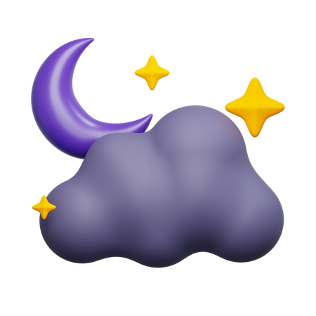 Nuit nuageuse  3D Icon