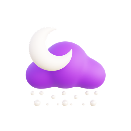 Nuit nuageuse et neigeuse  3D Icon