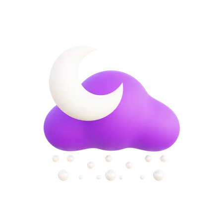 Nuit nuageuse et neigeuse  3D Icon