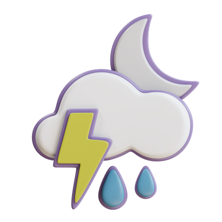 Pluie de tonnerre la nuit  3D Icon