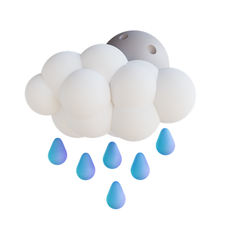 Pluie nocturne  3D Illustration