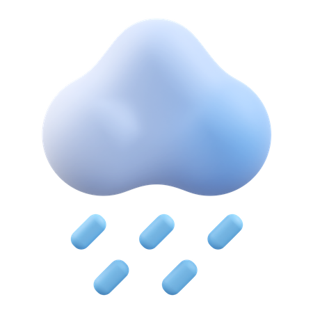 Pluie nuageux  3D Icon