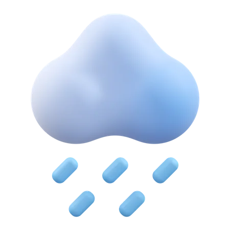 Pluie nuageux  3D Icon