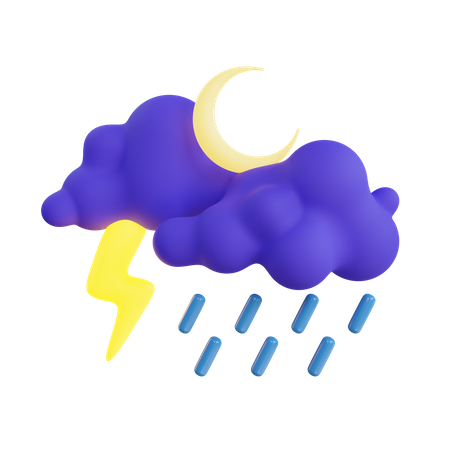 Pluie nocturne  3D Icon