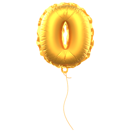 Number 0 Balloon  3D Icon