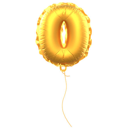 Number 0 Balloon  3D Icon