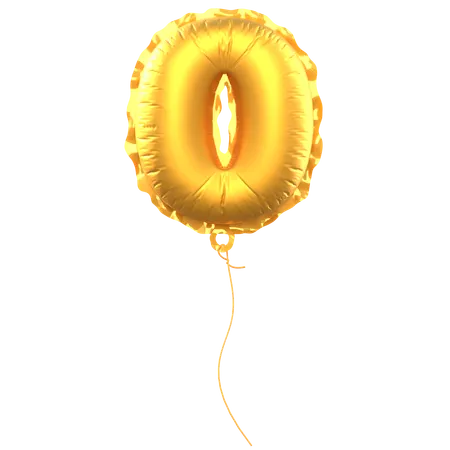 Number 0 Balloon  3D Icon