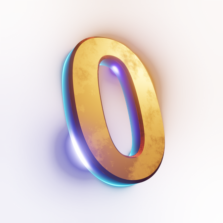 Number '0' text effect  3D Icon