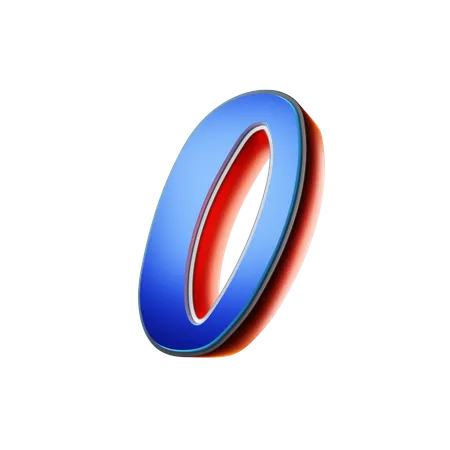 Number 0 Typography  3D Icon