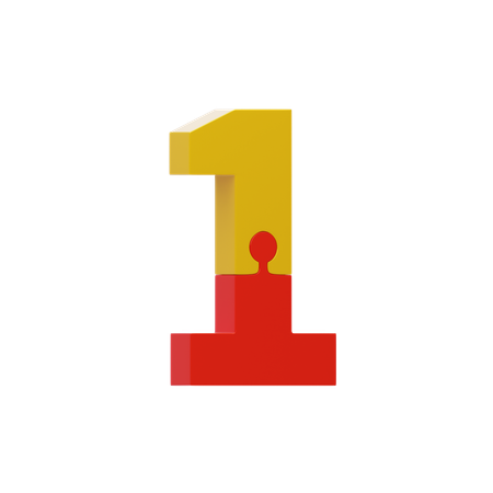 Number 1  3D Icon