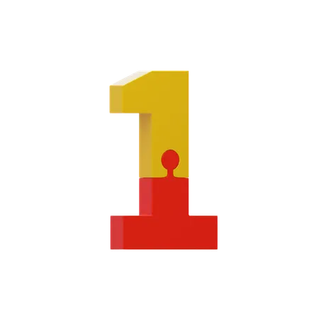 Number 1  3D Icon