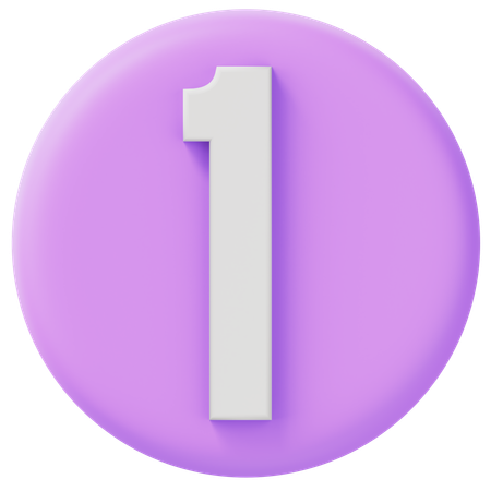 Number 1  3D Icon