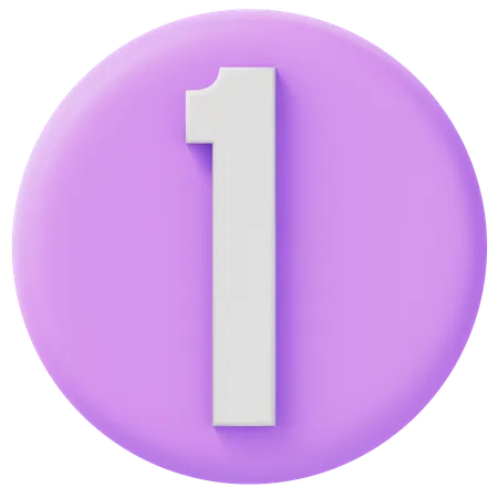 Number 1  3D Icon