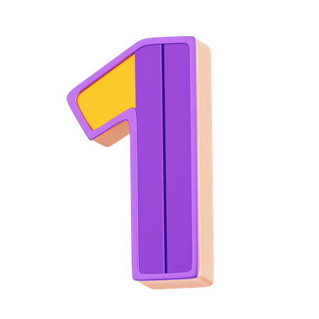 Number 1  3D Icon