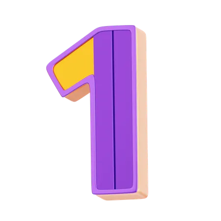 Number 1  3D Icon