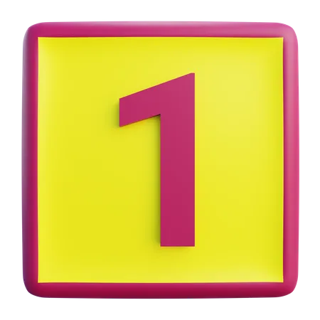 Number 1  3D Icon
