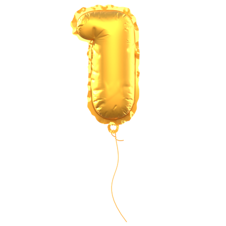 Number 1 Balloon  3D Icon