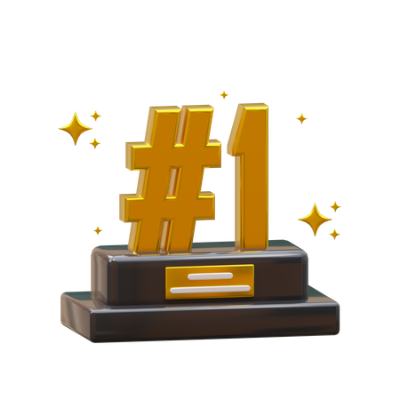 Number 1 Trophy  3D Icon