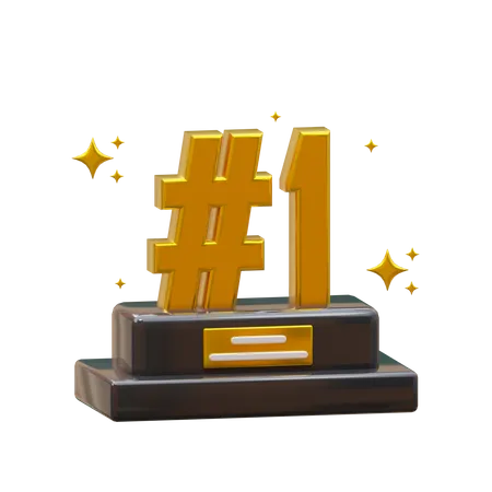 Number 1 Trophy  3D Icon