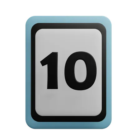 Number 10  3D Icon