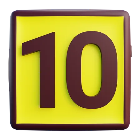 Number 10  3D Icon