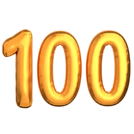 Number 100  3D Icon