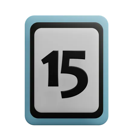 Number 15  3D Icon