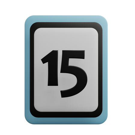 Number 15  3D Icon