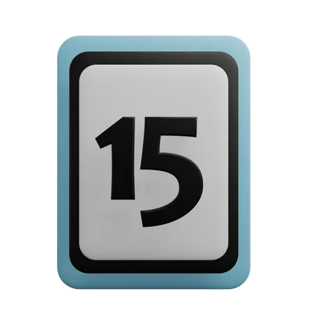 Number 15  3D Icon