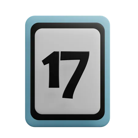 Number 17  3D Icon