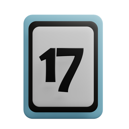 Number 17  3D Icon