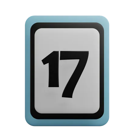 Number 17  3D Icon