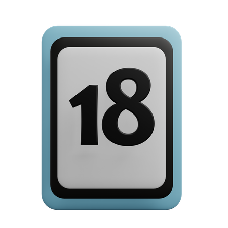 Number 18  3D Icon