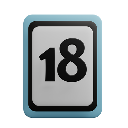 Number 18  3D Icon