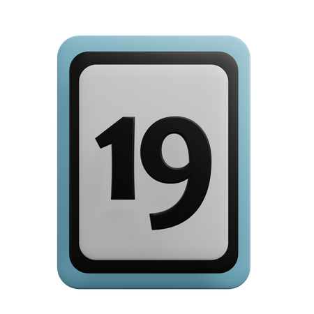 Number 19  3D Icon