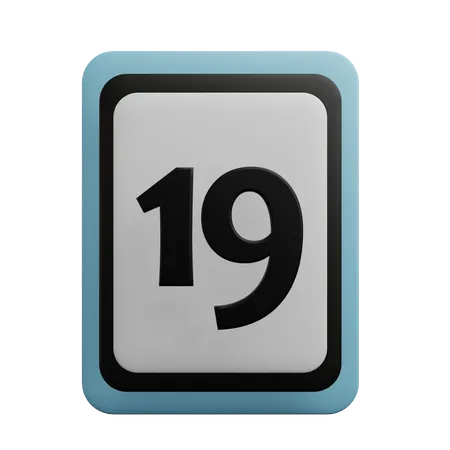 Number 19  3D Icon