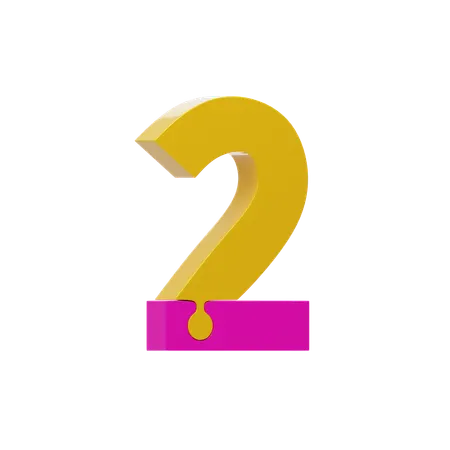 Number 2  3D Icon