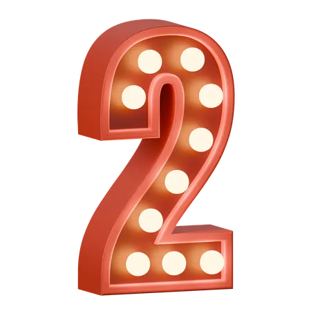 Number 2  3D Icon