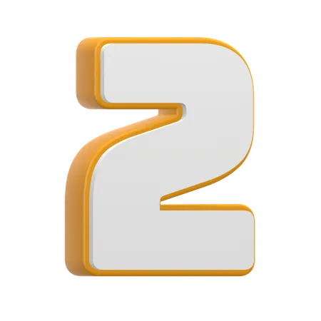 Number 2  3D Icon