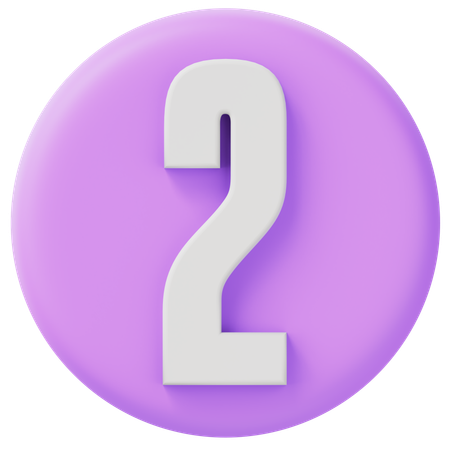 Number 2  3D Icon