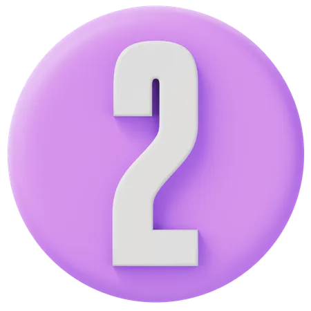 Number 2  3D Icon