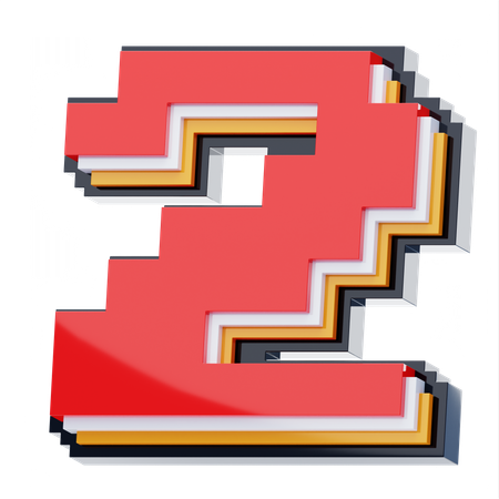 Number 2  3D Icon