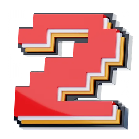 Number 2  3D Icon