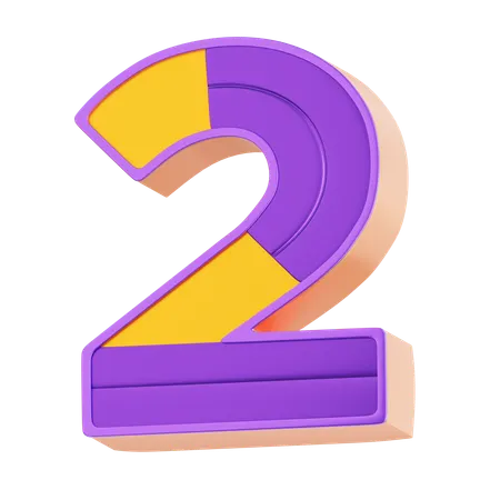 Number 2  3D Icon